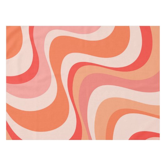 Kleurrijk modern retro golfontwerp tafelkleed (Voorkant (Horizontaal))