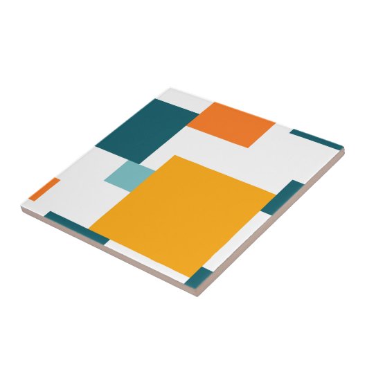 Kleurrijk, modern, speelbaar vierkant geometrisch tegeltje (Zijkant)