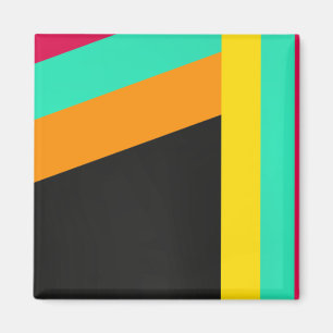 Kleurrijk modern strepenpatroon magneet
