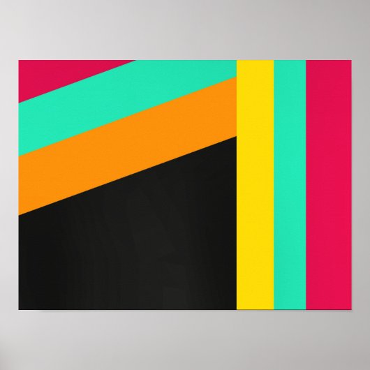 Kleurrijk modern strepenpatroon poster (Voorkant)