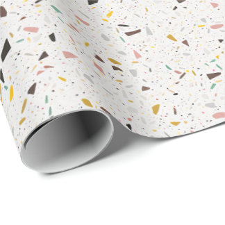 Kleurrijk modern terrazzo textuurpatroon cadeaupapier