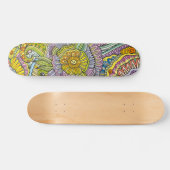 Kleurrijk Modern Trendy Abstract Bloemenpatroon Skateboard (Horizontaal)