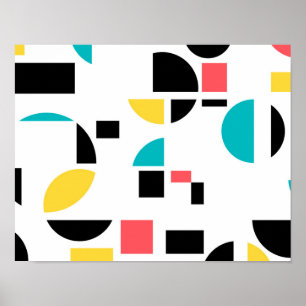 Kleurrijk, modern, trendy, leuk, vrolijk geometris poster