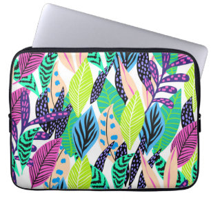 kleurrijk modern tropisch botanisch patroon laptop sleeve