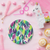 kleurrijk modern tropisch botanisch patroon papieren bordje (Feest)