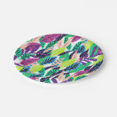 kleurrijk modern tropisch botanisch patroon papieren bordje (Gekanteld)