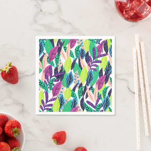 kleurrijk modern tropisch botanisch patroon servet (Insitu)