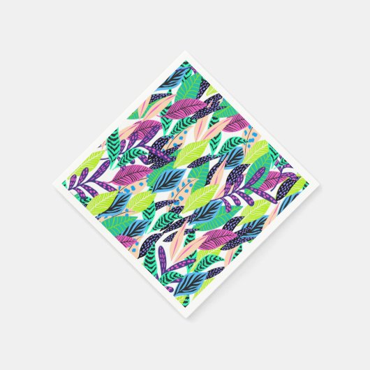 kleurrijk modern tropisch botanisch patroon servet (Hoek)