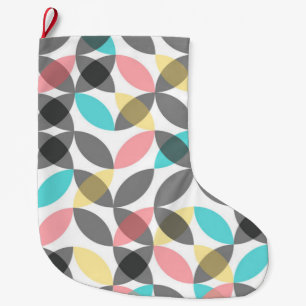 Kleurrijk, modern, vrolijk cirkelvormig geometrisc grote kerstsok