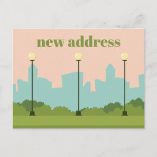 Kleurrijk Modern Whimsisch We Zijn Verhuisd Nieuw Briefkaart