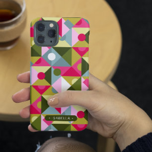 Kleurrijk Moderne Meisjesachtige Patroon Met Naam Case-Mate iPhone 14 Pro Max Hoesje