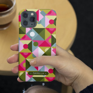Kleurrijk Moderne Meisjesachtige Patroon Met Naam Case-Mate iPhone 14 Pro Hoesje