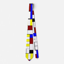 Kleurrijk Mondriaan Stijl Rood, Blauw, Geel Patroo