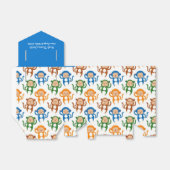 Kleurrijk Monkey Theme Baby shower Bedankdoosjes (Uitgevouwen)