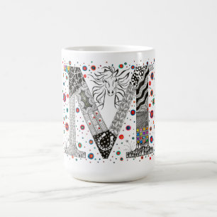 Kleurrijk monogram letter M Mok