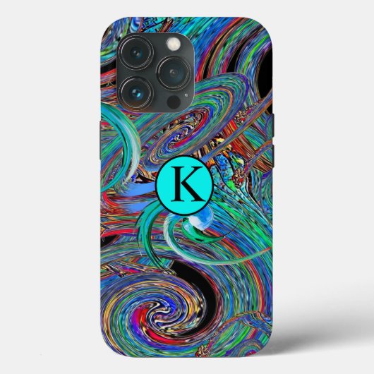 Kleurrijk Monogram Trendy Abstract Case-Mate Case-Mate iPhone Case (Achterkant)