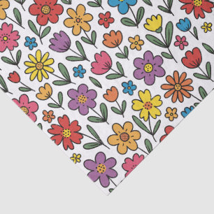 Kleurrijk Mooie Lente Bloemen Tissue Papier