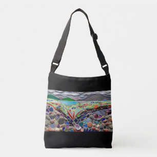Kleurrijk Mosaïek van een Meer Crossbody Tas