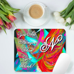 Kleurrijk Motivatie monogram vloeibaar Abstract Muismat