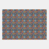 Kleurrijk mozaïek bloemenontwerp met tegels 16 inpakpapier vel (Voorkant 3)