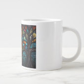 Kleurrijk Mozaïek Glas in lood Tree effect ontwerp Extra Grote Beker (Rechts)