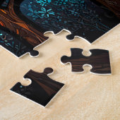 Kleurrijk Mozaïek Glas in lood Tree effect ontwerp Legpuzzel (Zijkant)
