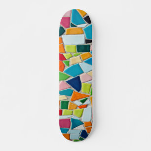 Kleurrijk mozaïek tegels patroon skateboard