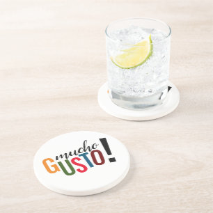 Kleurrijk Mucho Gusto! Aangenaam kennis te maken Zandsteen Onderzetter