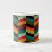 Kleurrijk multi-gekleurd visgraatpatroon extra grote beker (Voorkant)