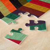 Kleurrijk multi-gekleurd visgraatpatroon legpuzzel (Zijkant)