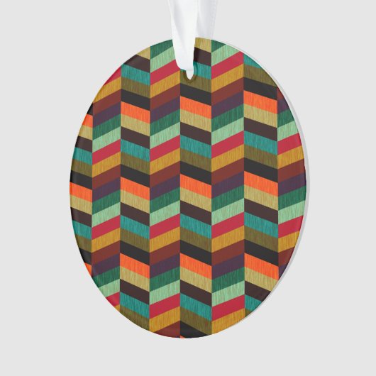Kleurrijk multi-gekleurd visgraatpatroon ornament (voorkant)