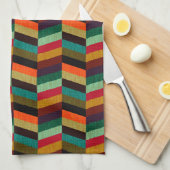 Kleurrijk multi-gekleurd visgraatpatroon theedoek (Quarter Fold)