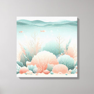 Kleurrijk Muur Kunst van Oceaanleven – Kleurrijk O Canvas Afdruk