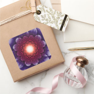 Kleurrijk mystiek floraal ornament vierkante sticker