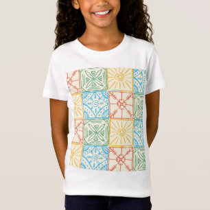 Kleurrijk naadloos tegelpatroon in Amalfi-stijl T-shirt