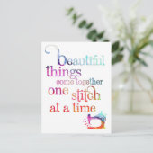 kleurrijk naaicitaat briefkaart (Staand voorkant)