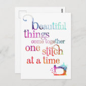 kleurrijk naaicitaat briefkaart (Voorkant / Achterkant)