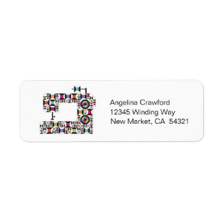 Kleurrijk naaigersysteem Kilt Patroonetiket Etiket