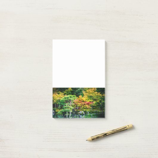 Kleurrijk najaar Japans tuinlandschap Post-it® Notes (Op bureau)