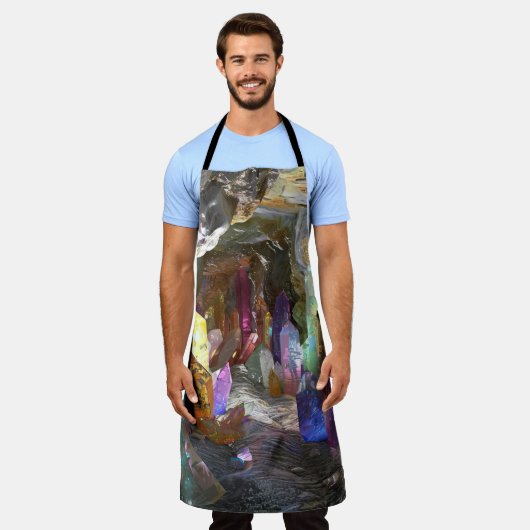 Kleurrijk natuurlijk kristal schort (Gedragen)