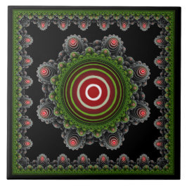 Kleurrijk natuurlijk sprookjesfractaal ornament tegeltje
