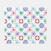 Kleurrijk Nautisch Patroon Fleece Deken (Voorkant (Horizontaal))