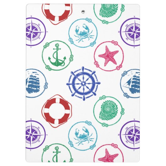 Kleurrijk Nautisch Patroon Klembord (Achterkant)