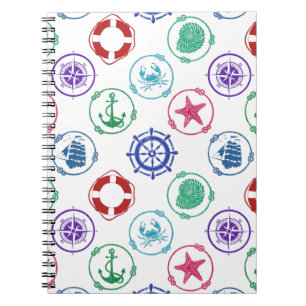 Kleurrijk Nautisch Patroon Notitieboek