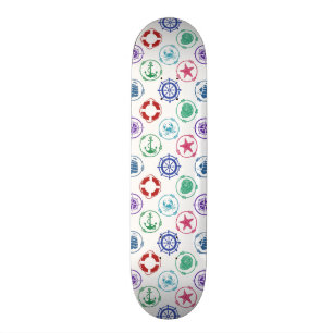 Kleurrijk Nautisch Patroon Skateboard
