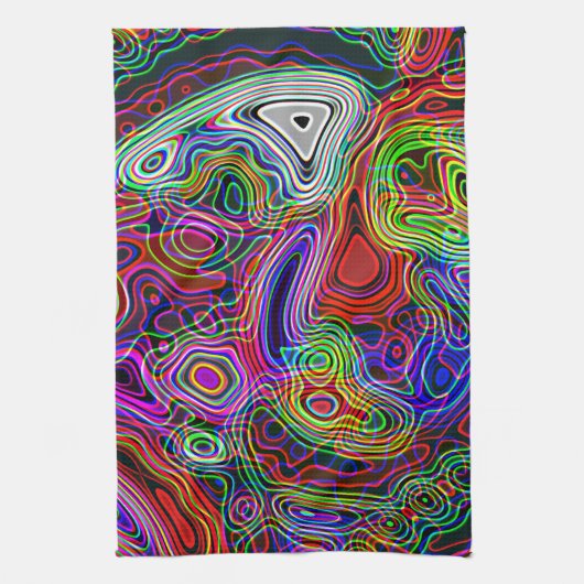 Kleurrijk Neon Bright Rainboogpatroon Theedoek (Verticaal)