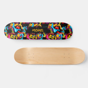 Kleurrijk Neon Graffiti Hip Hop Straatkunst Kinder Skateboard