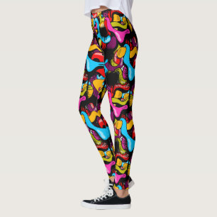 Kleurrijk Neon Graffiti Hip Hop Straatkunst Leggings
