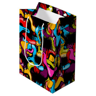Kleurrijk Neon Graffiti Hip Hop Straatkunst Medium Cadeauzakje