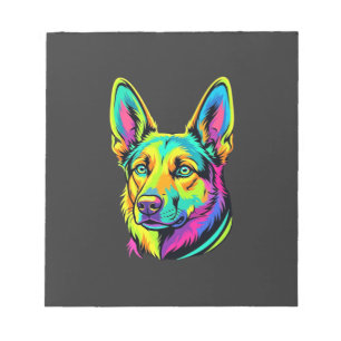 Kleurrijk Neon Hond Vector Portret Notitieblok